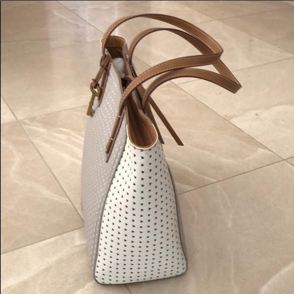 ❤️ Fossil Grey / White shoulder bag / tote NWT - Picture 3 of 8